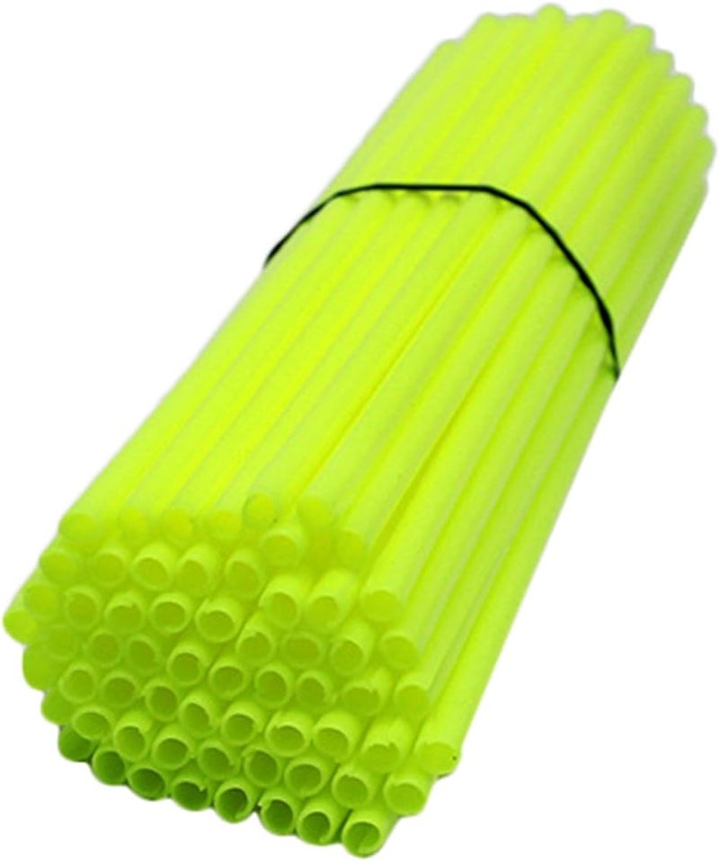 TESWNE 72Pcs Motorcycle Dirt Bike Wheel Rim Spoke Covers Wrap Decor Protector (Yellow) - Image 1